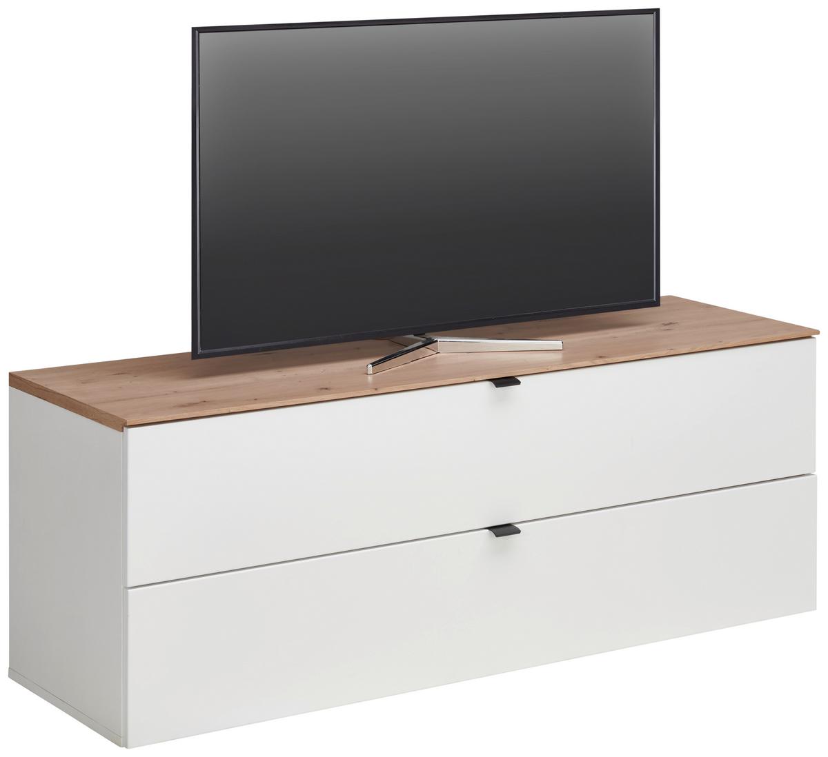 SZAFKA RTV DIANA   -HOM IN- - czarny/biały, Modern, materiał drewnopochodny/metal (140/62/44cm) - Hom`in