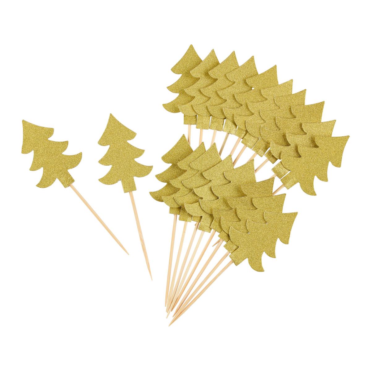 Partyspieße Sticki diverse Farben - Silberfarben/Goldfarben, KONVENTIONELL, Holz/Papier (13,8cm) - Mömax