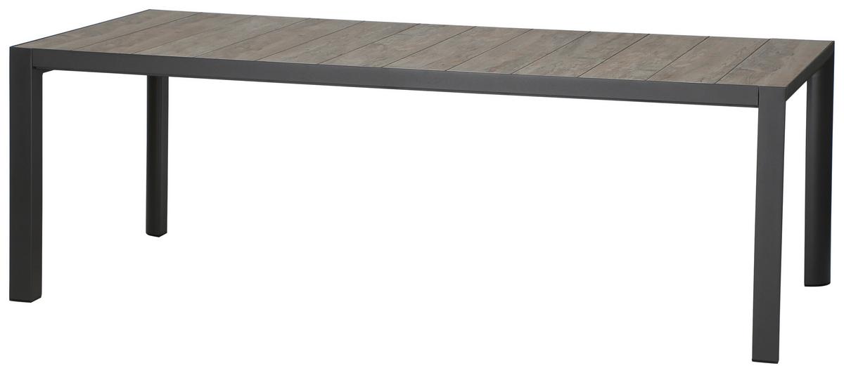 Gartentischgruppe Velia 7-tlg. Anthrazit - Dunkelgrau/Anthrazit, Basics, Keramik/Kunststoff (100/74/220cm) - Siena Garden