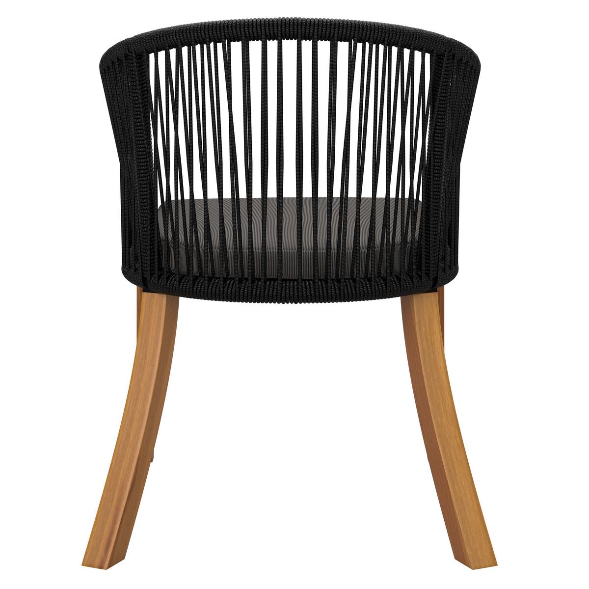 Gartenset Alina Schwarz Akazie Outdoorgewebe - Dunkelgrau/Schwarz, Modern, Holz/Textil (180/77/90cm) - Bessagi Garden