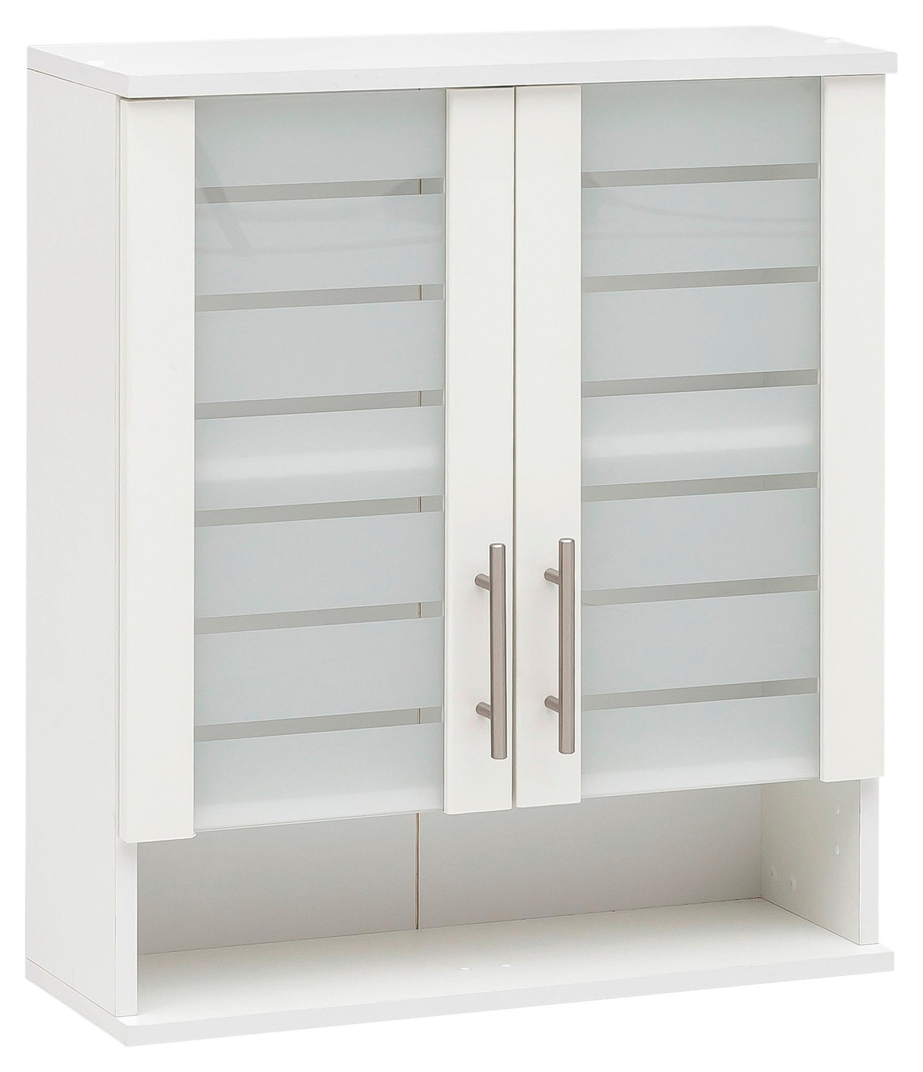 Hängeschrank Niko Weiß - Edelstahlfarben/Weiß, MODERN, Glas/Holzwerkstoff (59,8/70,8/20,5cm) - MID.YOU