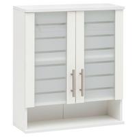 Hängeschrank Niko Weiß - Edelstahlfarben/Weiß, MODERN, Glas/Holzwerkstoff (59,8/70,8/20,5cm) - MID.YOU