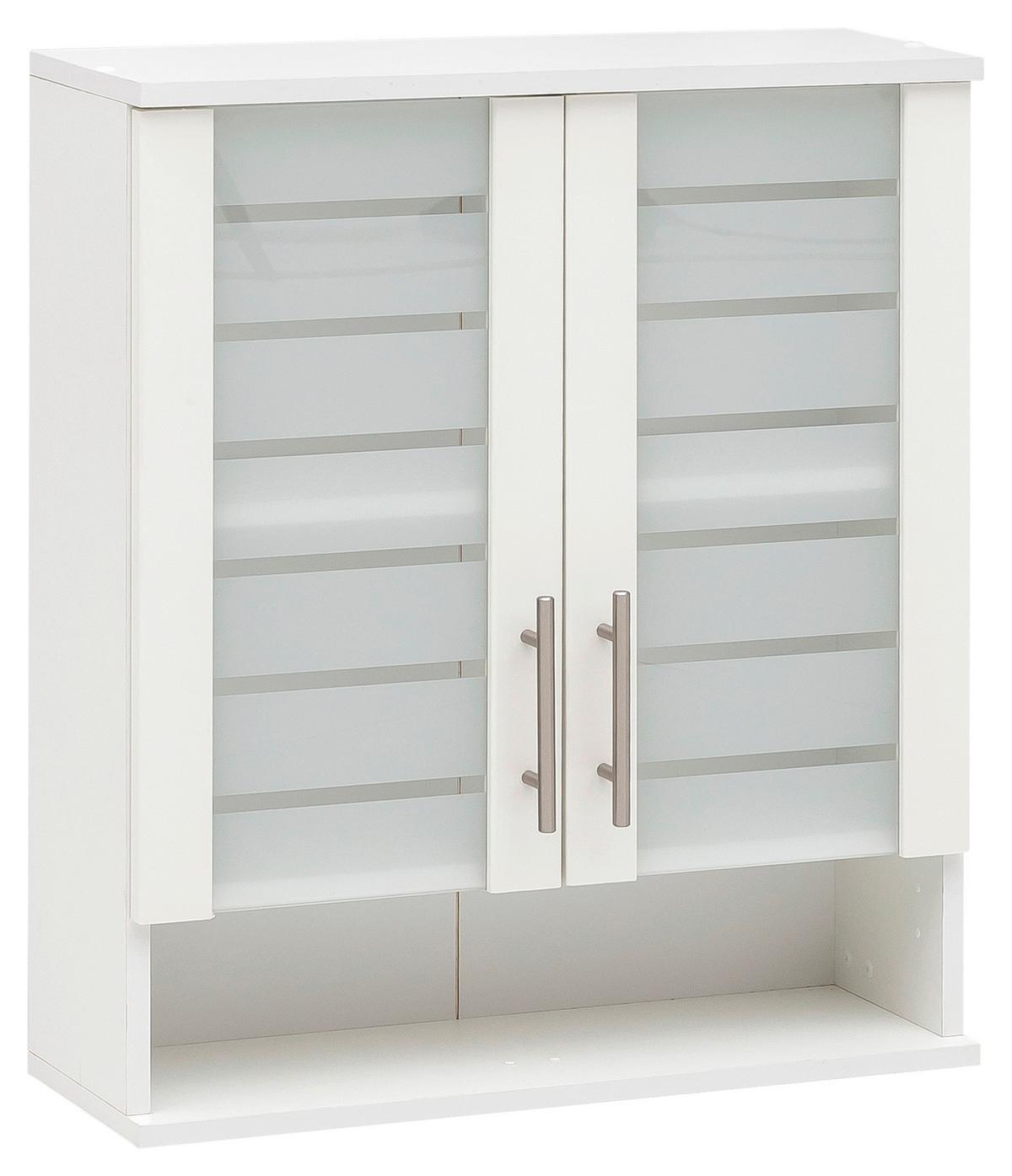 Hängeschrank Niko Weiß - Edelstahlfarben/Weiß, MODERN, Glas/Holzwerkstoff (59,8/70,8/20,5cm) - MID.YOU