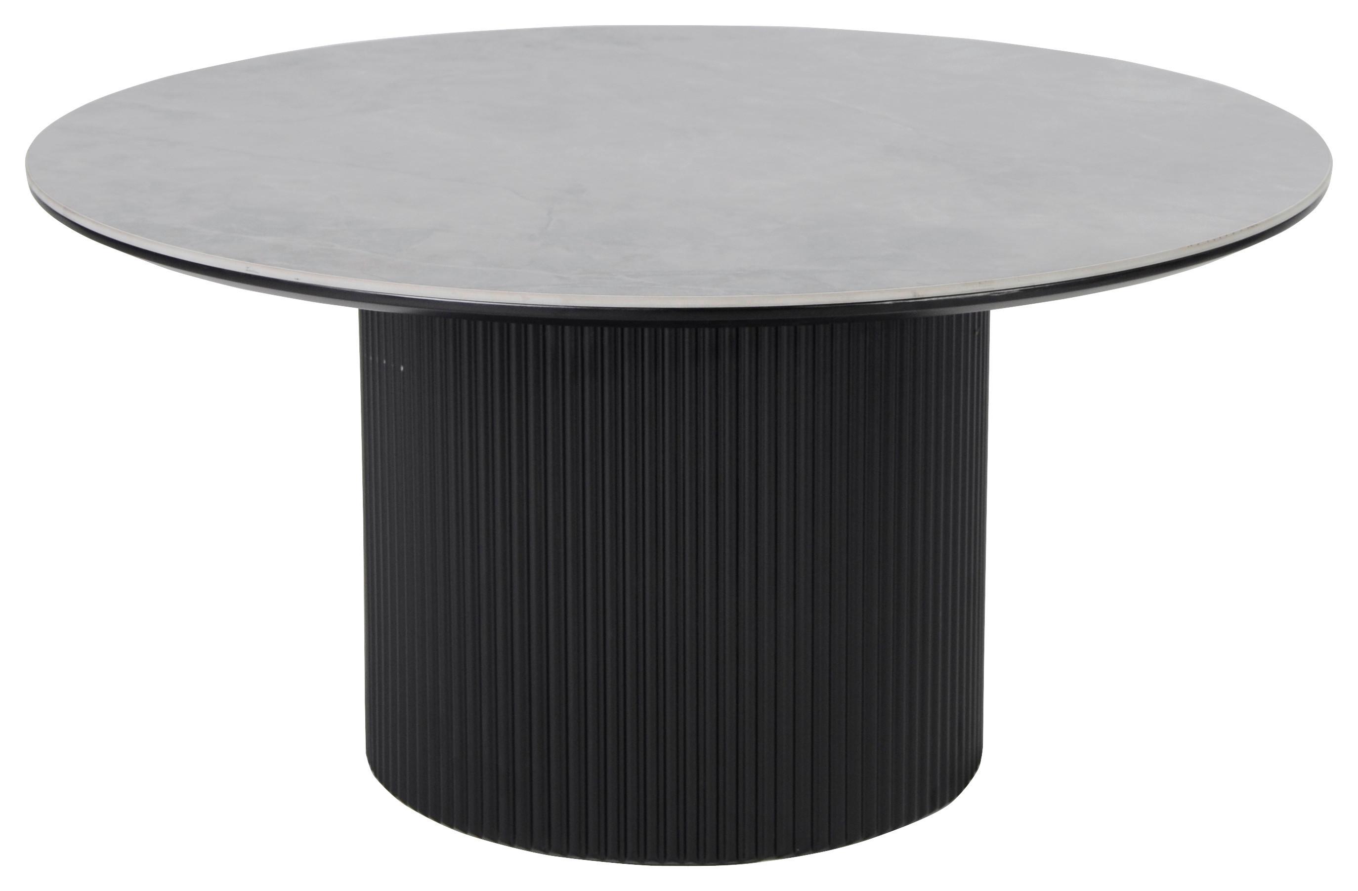 STOLIK KAWOWY GROOVE - jasnoszary/czarny, Design, materiał drewnopochodny/ceramika (80/80/40cm) - Stylife