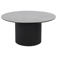 STOLIK KAWOWY GROOVE - jasnoszary/czarny, Design, materiał drewnopochodny/ceramika (80/80/40cm) - Stylife