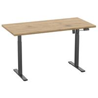 SCHREIBTISCH E-LONA - Honigeiche/Silberfarben, Design, Holzwerkstoff/Metall (160/80/71cm) - MID.YOU