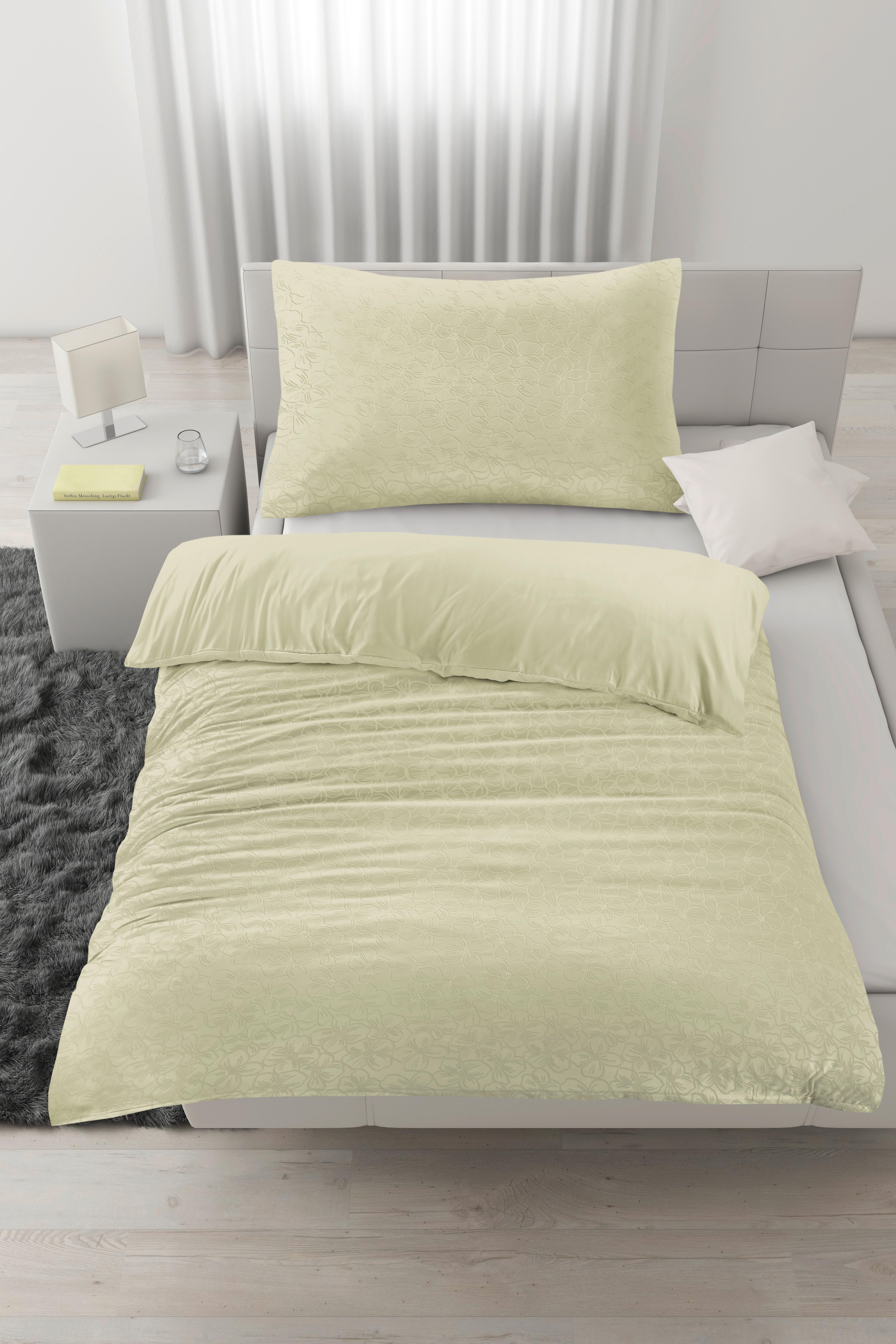 BETTWÄSCHESET BLUME - Mintgrün, Konventionell, Textil (160/210cm) - Mömax