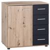 Komoda Katrin - boje grafita/boje hrasta, Konvencionalno, drvni materijal/plastika (81/83/41cm) - Based