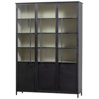 Vitrine Exhibit Schwarz - Schwarz, Design, Glas/Metall (140/200/40cm) - Livetastic