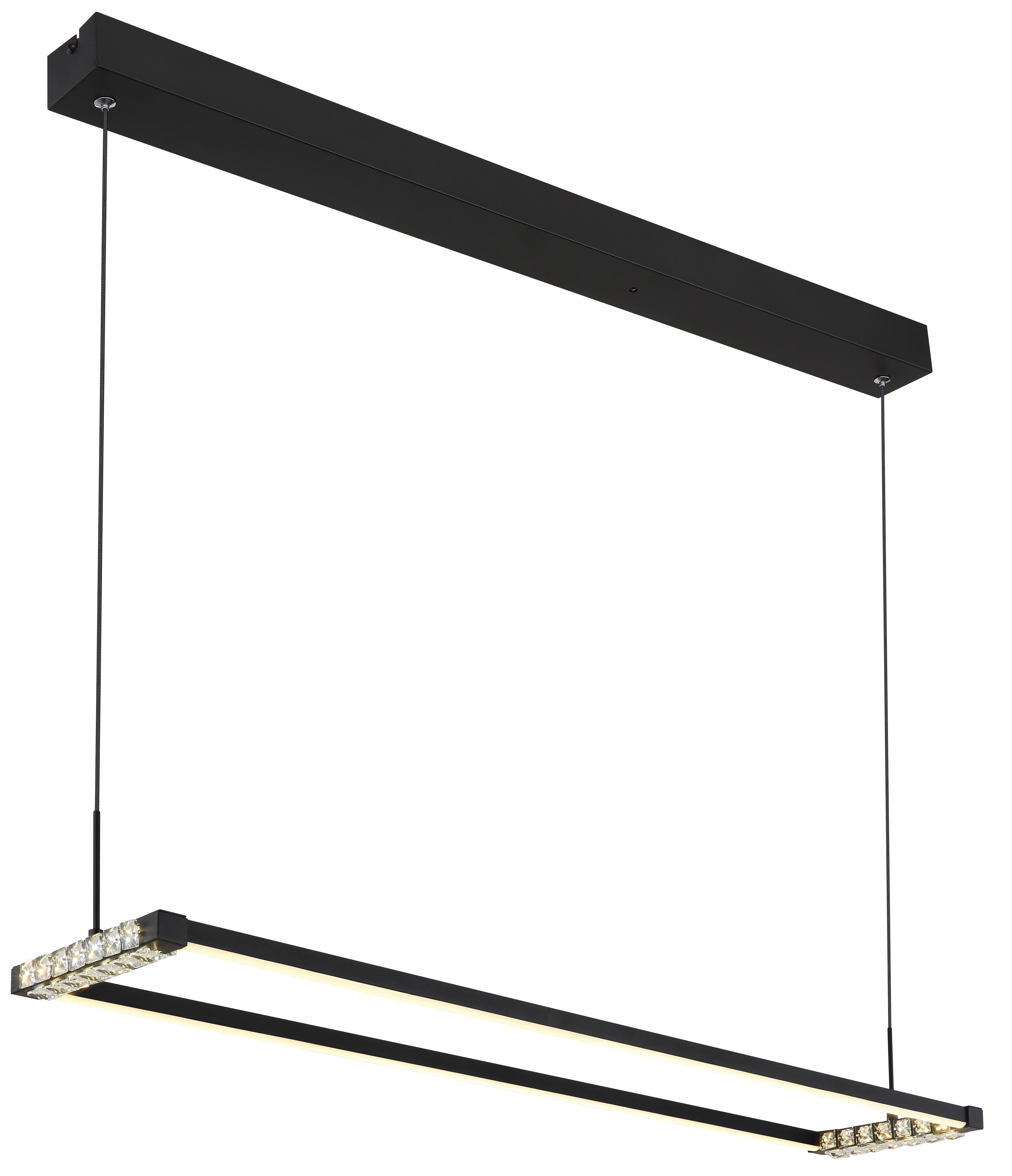 LED-Hängeleuchte Mariella Schwarz/Weiß max. 30 Watt - Klar/Schwarz, Design, Kunststoff/Metall (102,5/20,6/150cm) - Globo