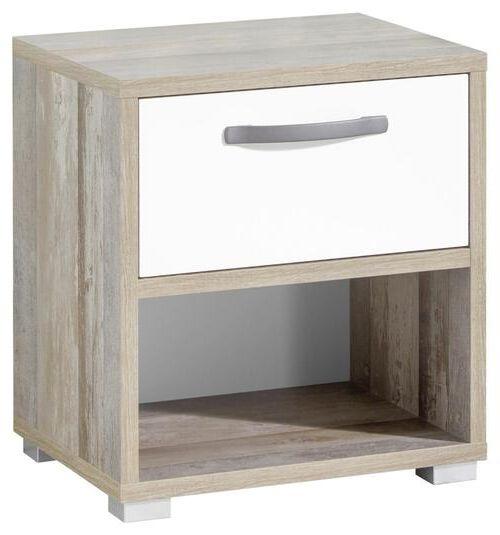 Nachtkästchen in Braun/Grau/ Weiss 'Moon' - Anthrazit/Silberfarben, MODERN, Holzwerkstoff/Kunststoff (49/52/41cm) - MID.YOU