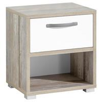 Nachtkästchen in Braun/Grau/ Weiss 'Moon' - Anthrazit/Silberfarben, MODERN, Holzwerkstoff/Kunststoff (49/52/41cm) - MID.YOU