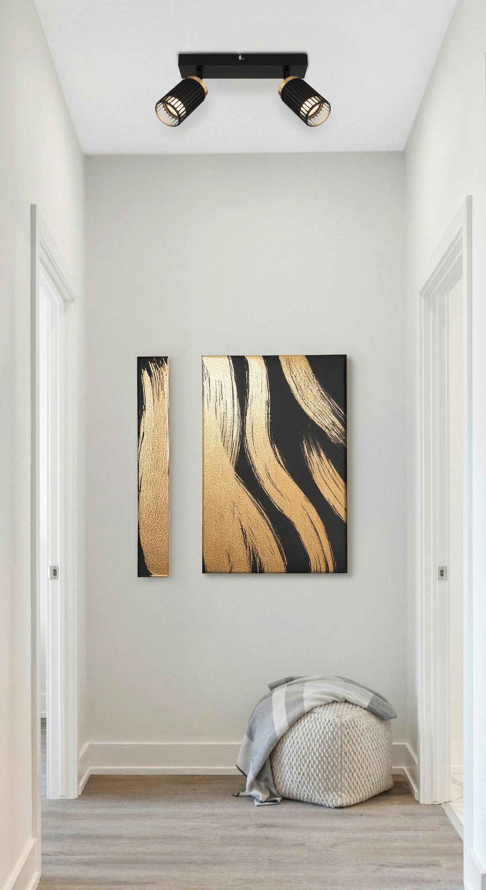 STRAHLER 57906-2 KORBEN - Goldfarben/Schwarz, Design, Metall (26/12,5/15,5cm) - Globo