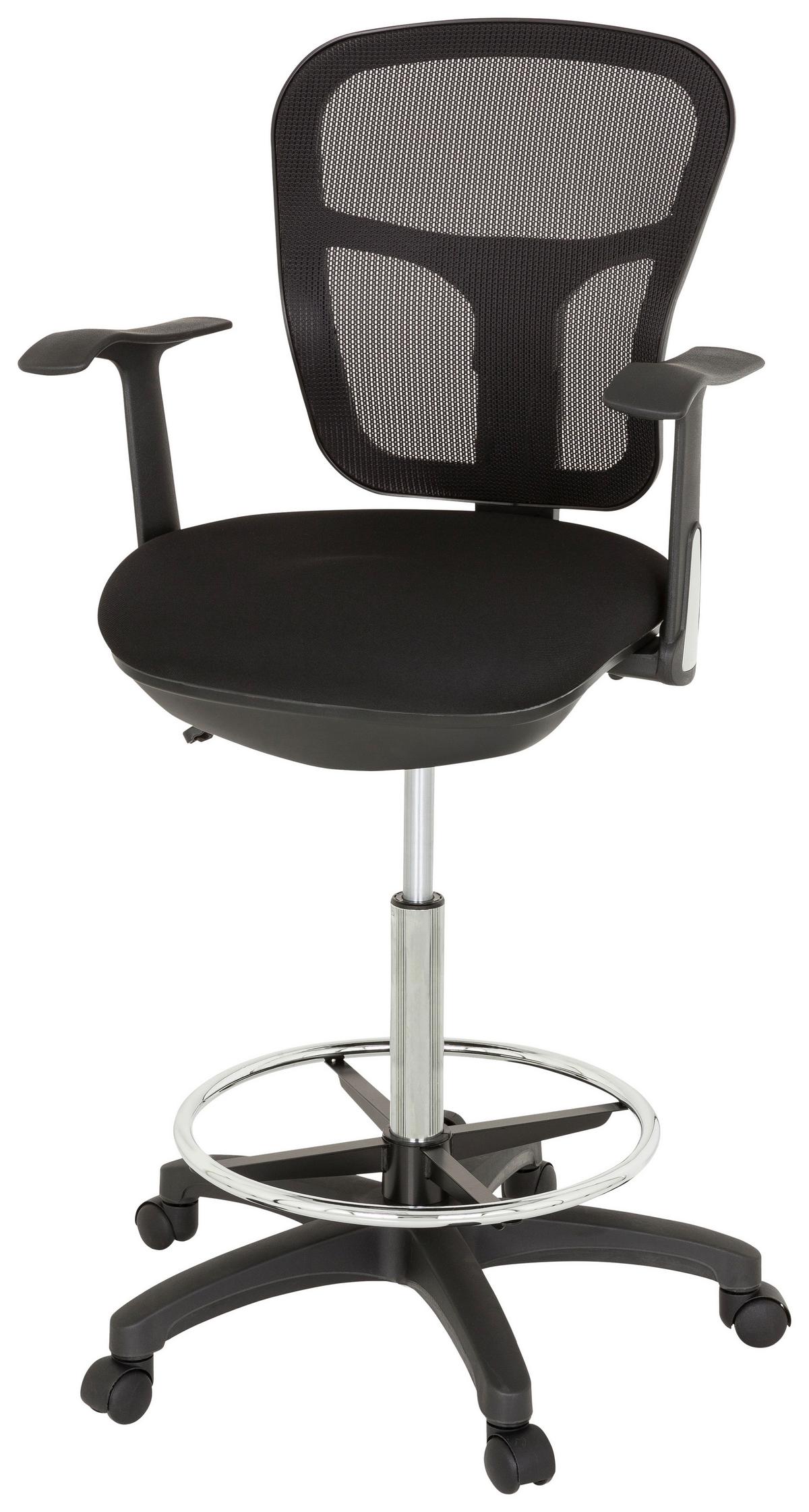 Vrtljivi Stol Top Work 108, Črna - črna, Basics, umetna masa/tekstil (62/115/55cm) - MID.YOU