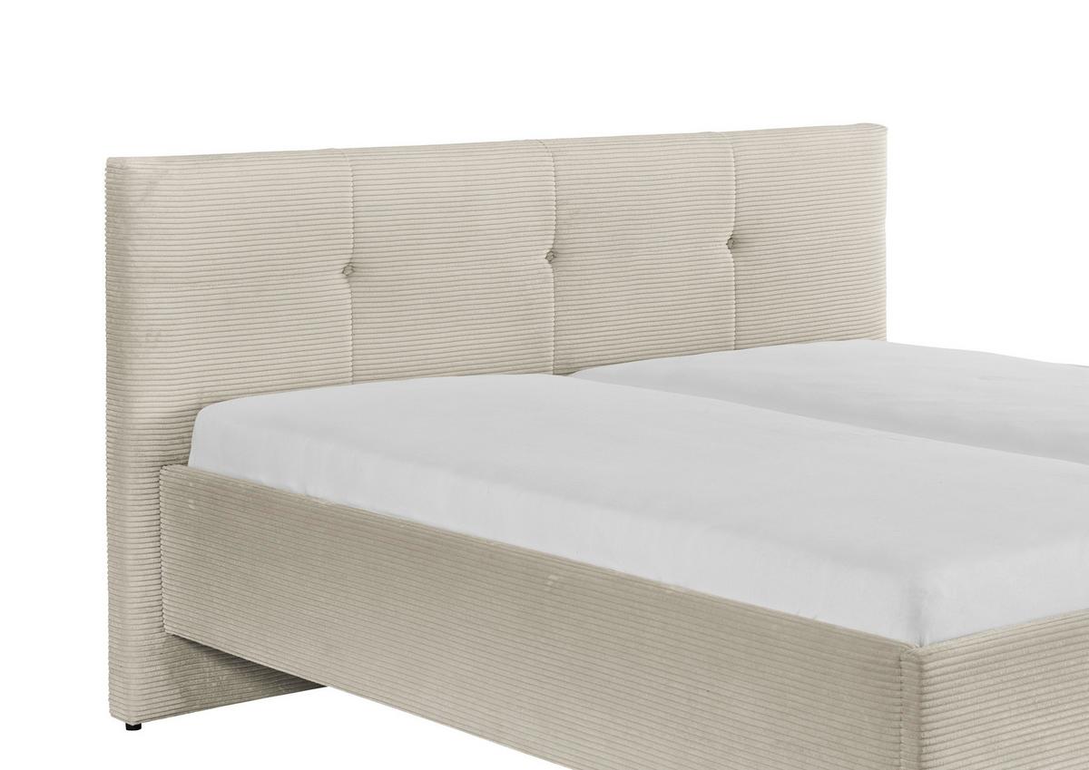 Polsterbett Meila in Beige ca. 180x200cm - Eichefarben/Birkefarben, KONVENTIONELL, Holz/Textil (180/200cm) - Premium Living