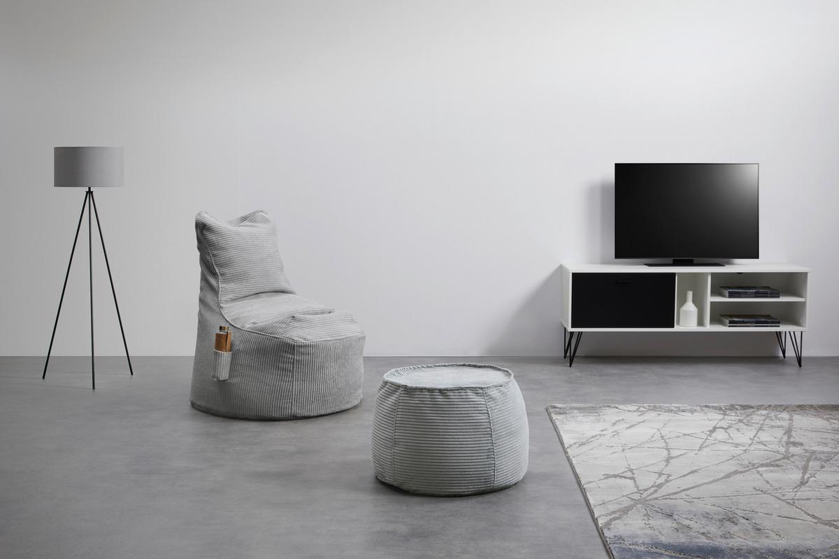Hocker Lucylla in Grau - Grau, Modern, Textil (60/60/38cm) - Mömax