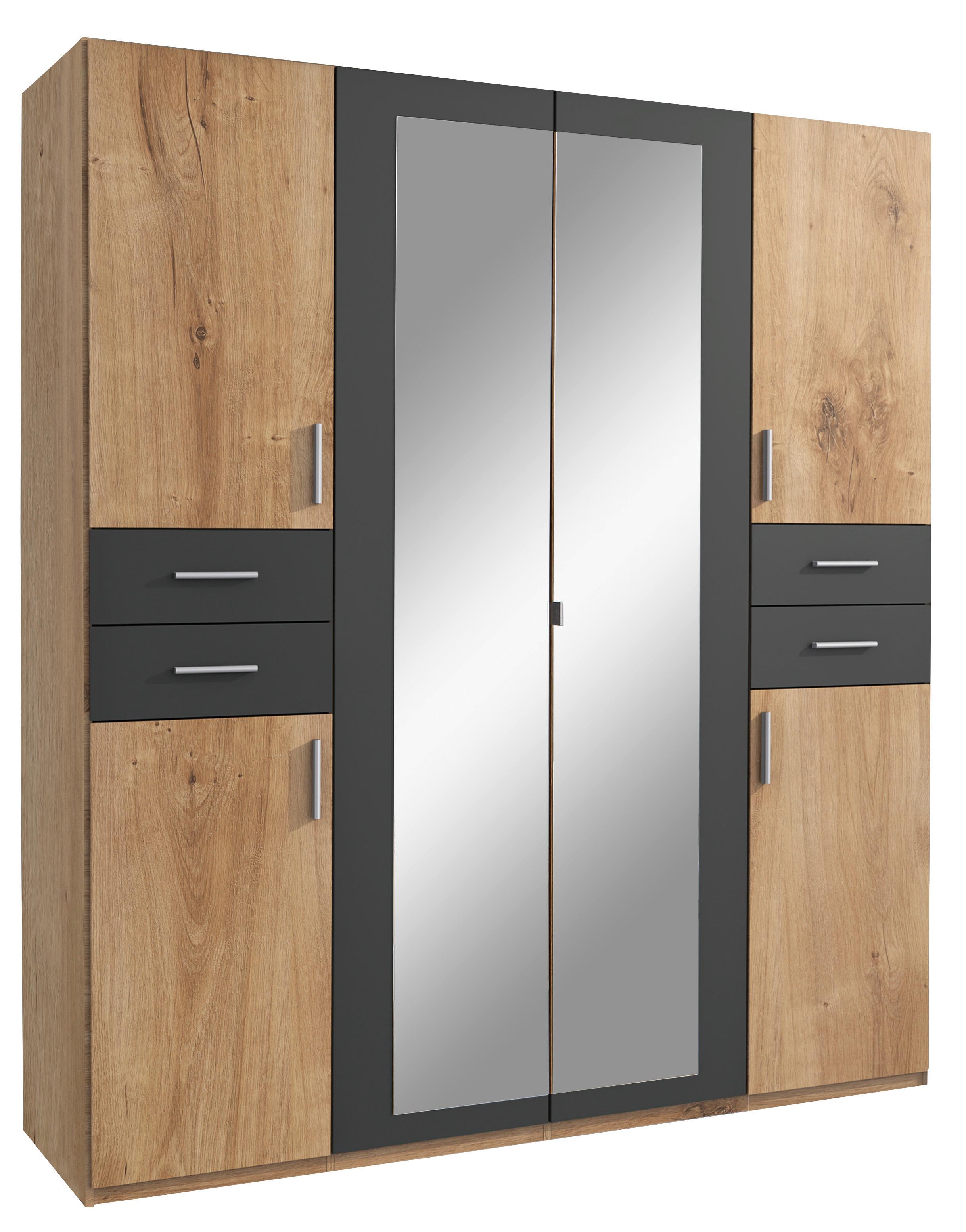 Ormar S Klasičnim Vratima Vegas - srebrne boje/boje grafita, Basics, drvni materijal (180/208/58cm) - Modern Living