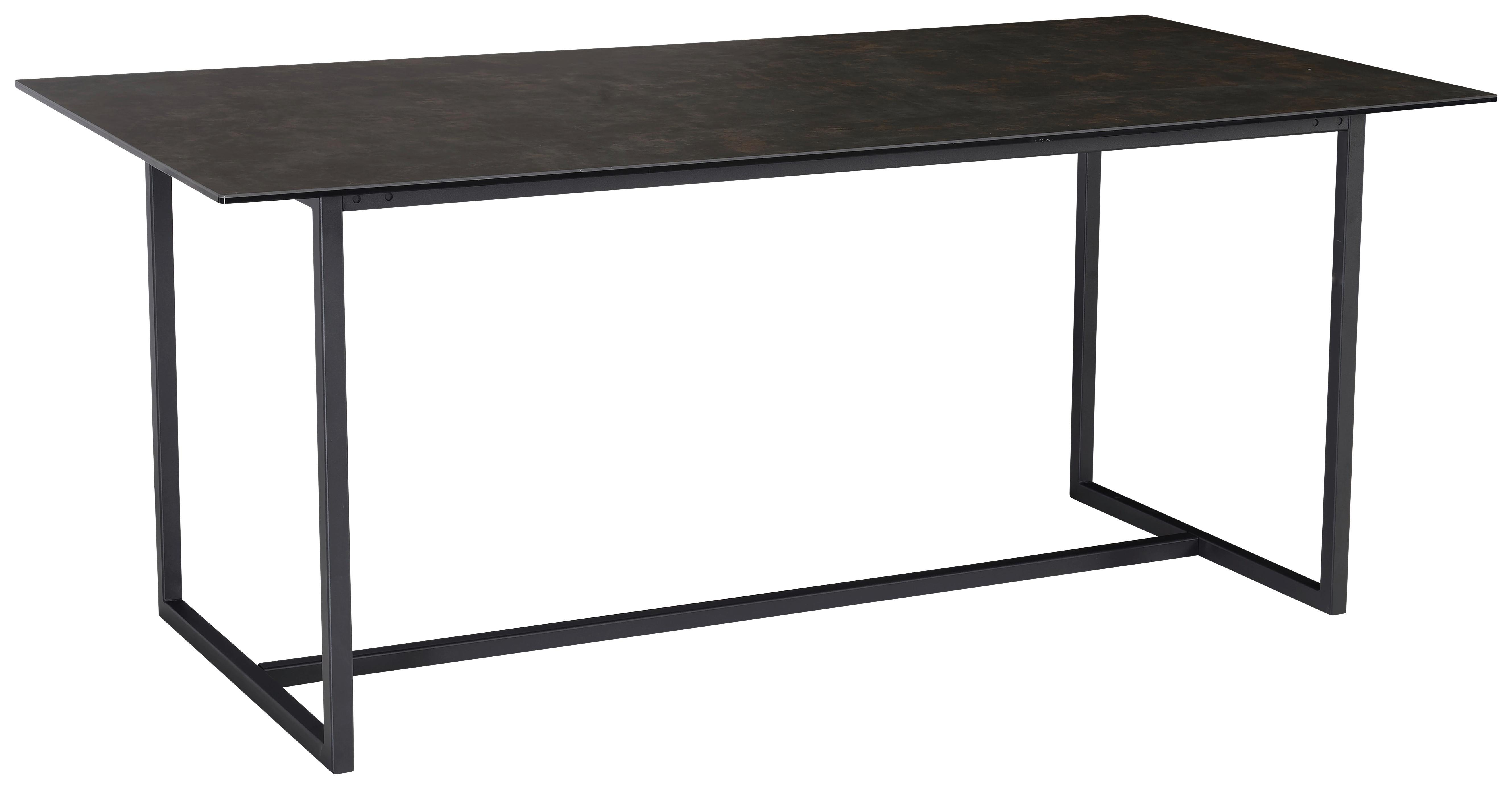 Jedilna Miza Marble, Keramika, 180x90cm - črna, Design, kovina/keramika (180/90/76cm) - MID.YOU