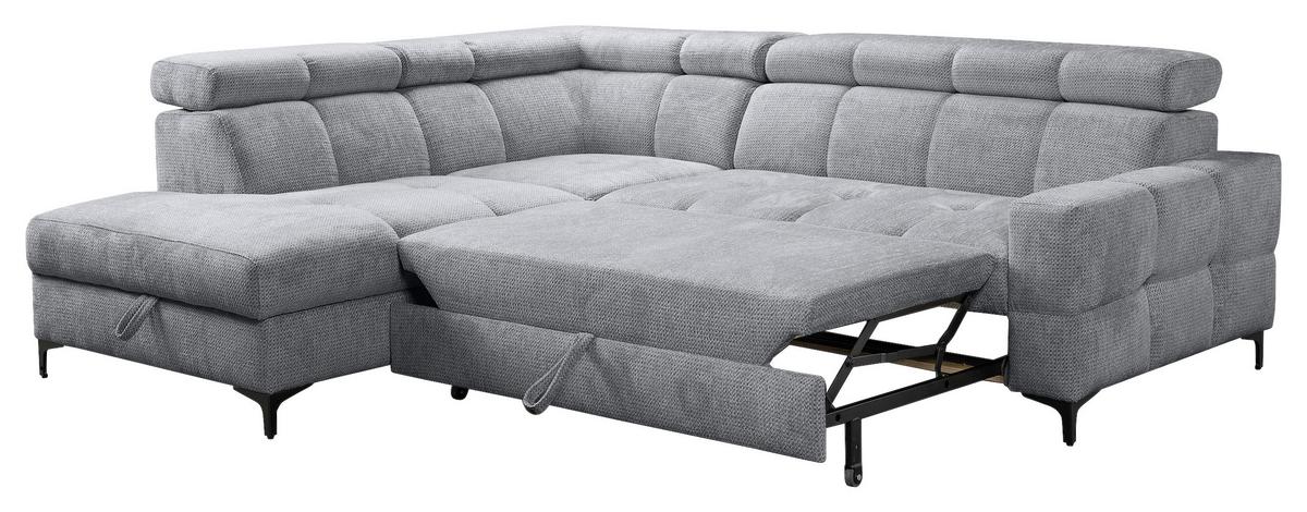 Kutna Garnitura Leno - siva/crna, Moderno, drvni materijal/tekstil (254/79-95/212cm) - Modern Living