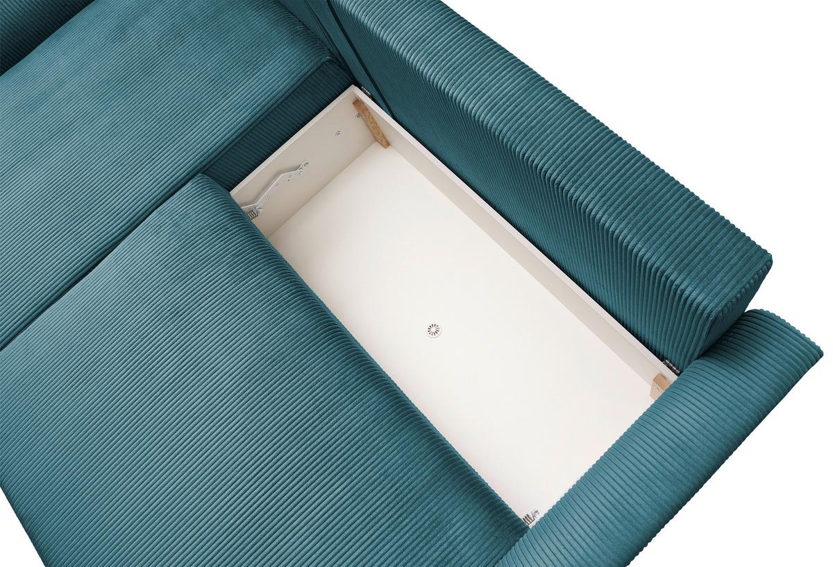 Kutna Garnitura Kim - tirkizna, Moderno, drvo (233/146cm) - Modern Living