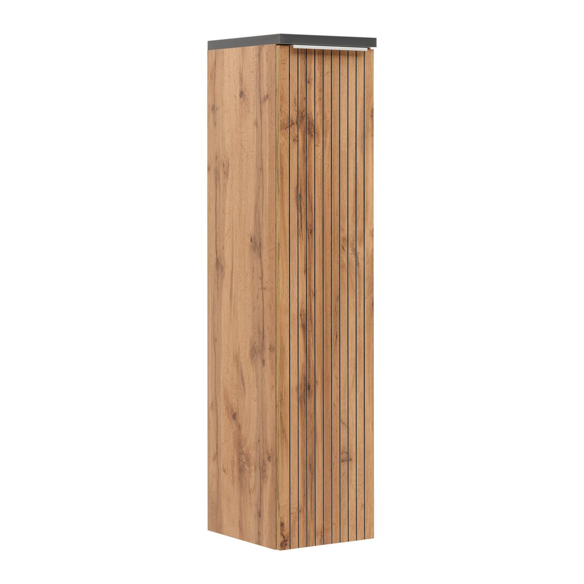 Midischrank Jakarta in Schwarz/Eiche Wotan - Eiche Wotan/Schwarz, Modern, Holzwerkstoff/Kunststoff (30/130/35cm) - Mömax