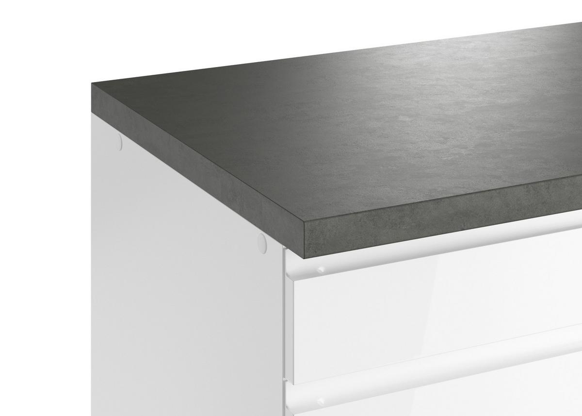 Küchenunterschrank Monza ca. 180x86 cm Weiß/Grau - Weiß Hochglanz/Weiß, LIFESTYLE, Holzwerkstoff (180/86/60cm) - Held
