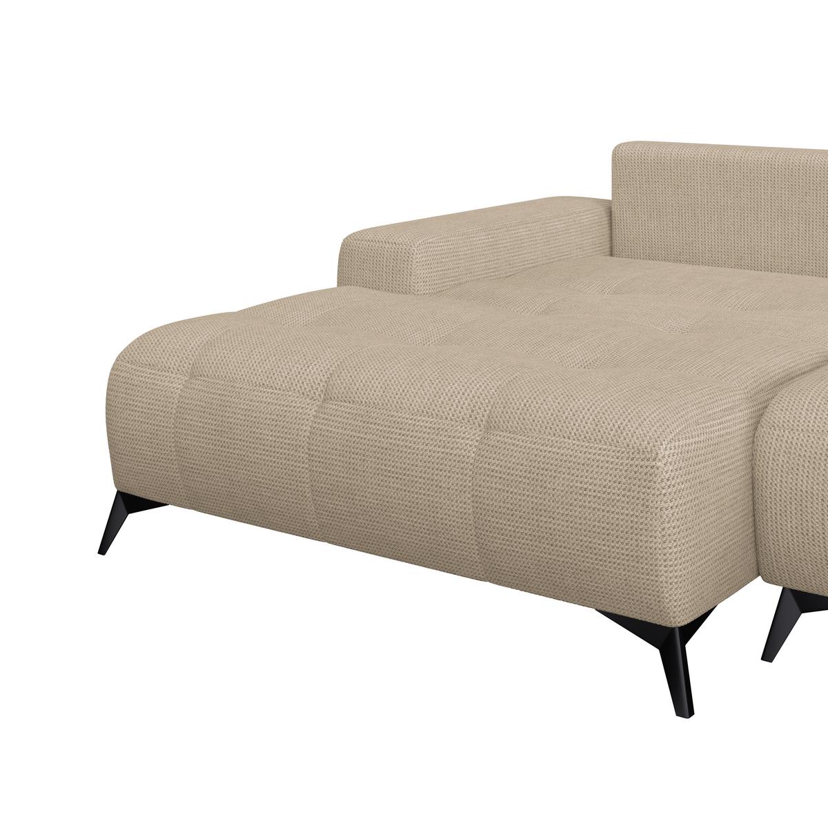 Kutna Garnitura Mauro - bež/crna, Trend, tekstil/metal (175/290cm) - Luca Bessoni