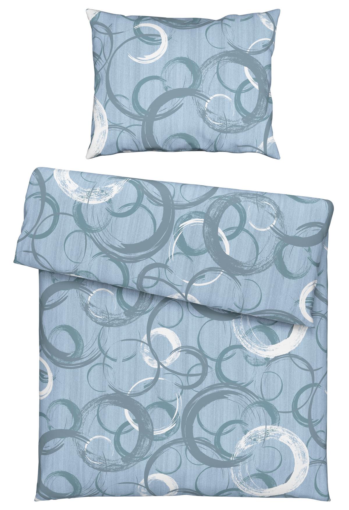 Bettwäsche New Circles Blau ca. 140x200cm - Blau, Textil (140/200cm) - Modern Living