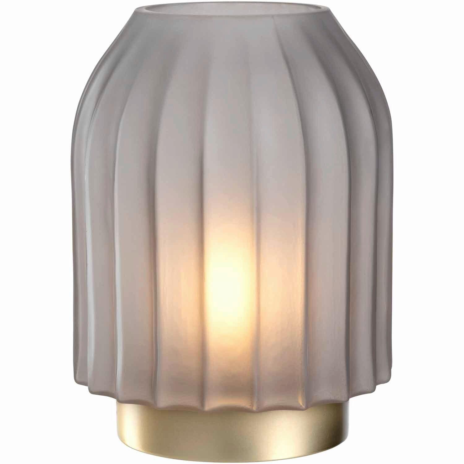 LAMPA STOŁOWA LED 043858 - kolor złoty/szary, Lifestyle, tworzywo sztuczne/metal (22cm) - Leonardo