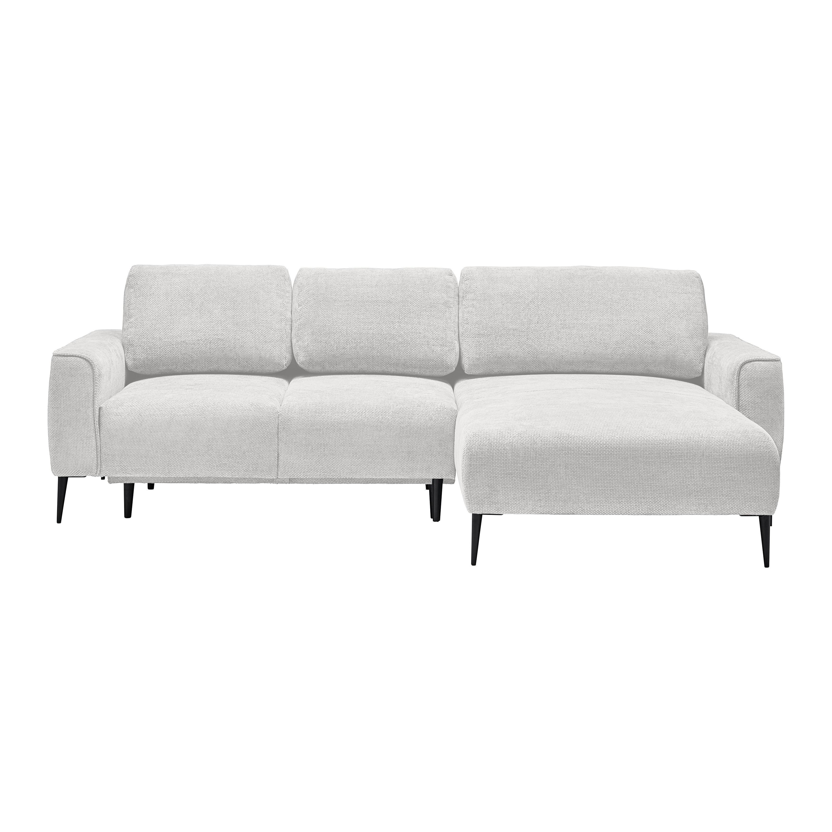 Ecksofa Custom Creme - Creme/Schwarz, MODERN, Textil/Metall (255/85/164cm) - Mömax