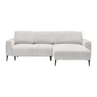 Ecksofa Custom Creme - Creme/Schwarz, MODERN, Textil/Metall (255/85/164cm) - Mömax