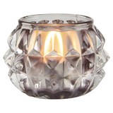 Teelichthalter Ayleen Ø/h ca. 7,4/4,8 cm - Grau, MODERN, Glas (7,4/4,8cm) - Mömax modern living