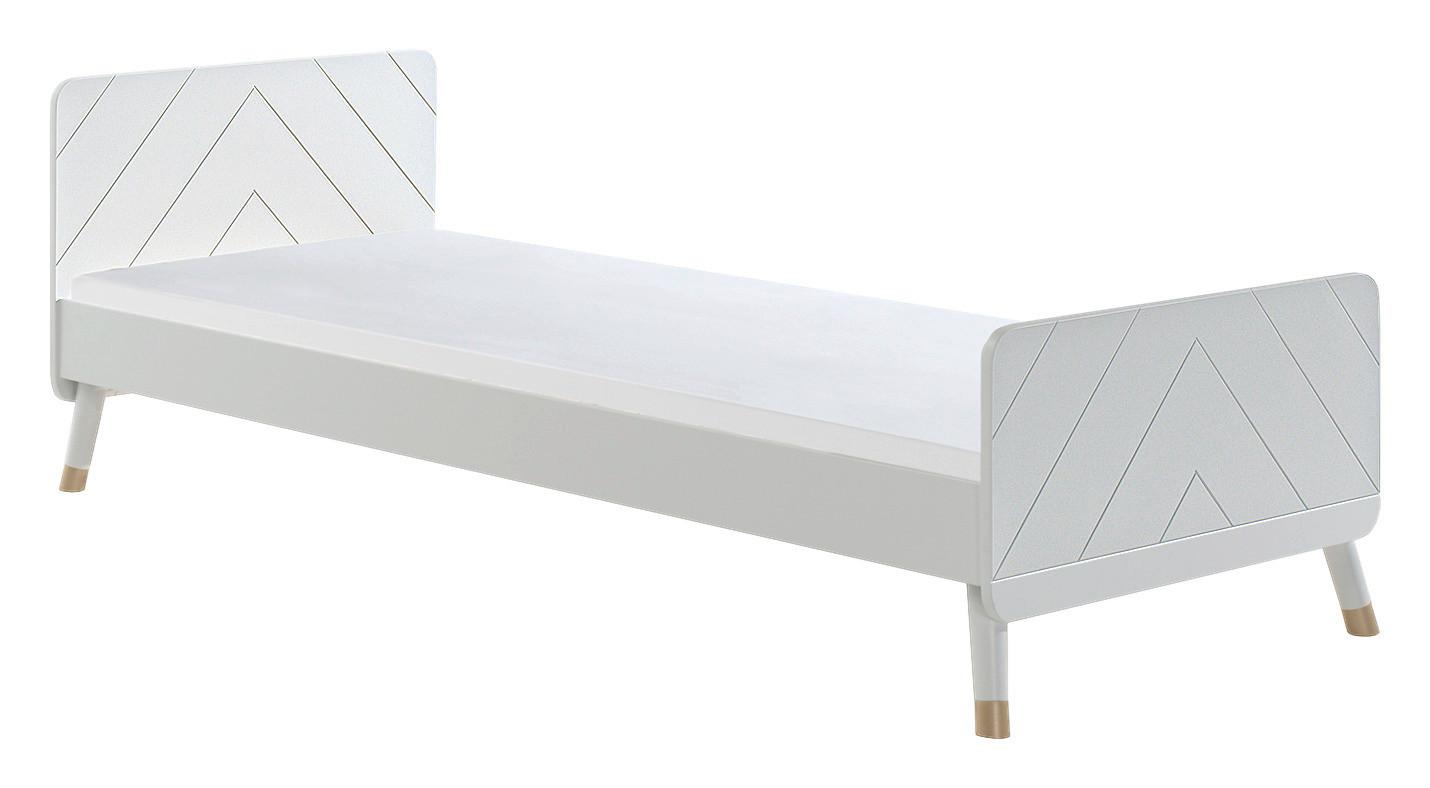 Bett Billy ca. 90x200 cm Satin Weiß - Weiß, KONVENTIONELL, Holzwerkstoff (90/200cm) - MID.YOU