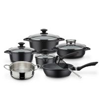 Set Posod Gourmet, 5-Delni - črna, Basics, kovina - GSW