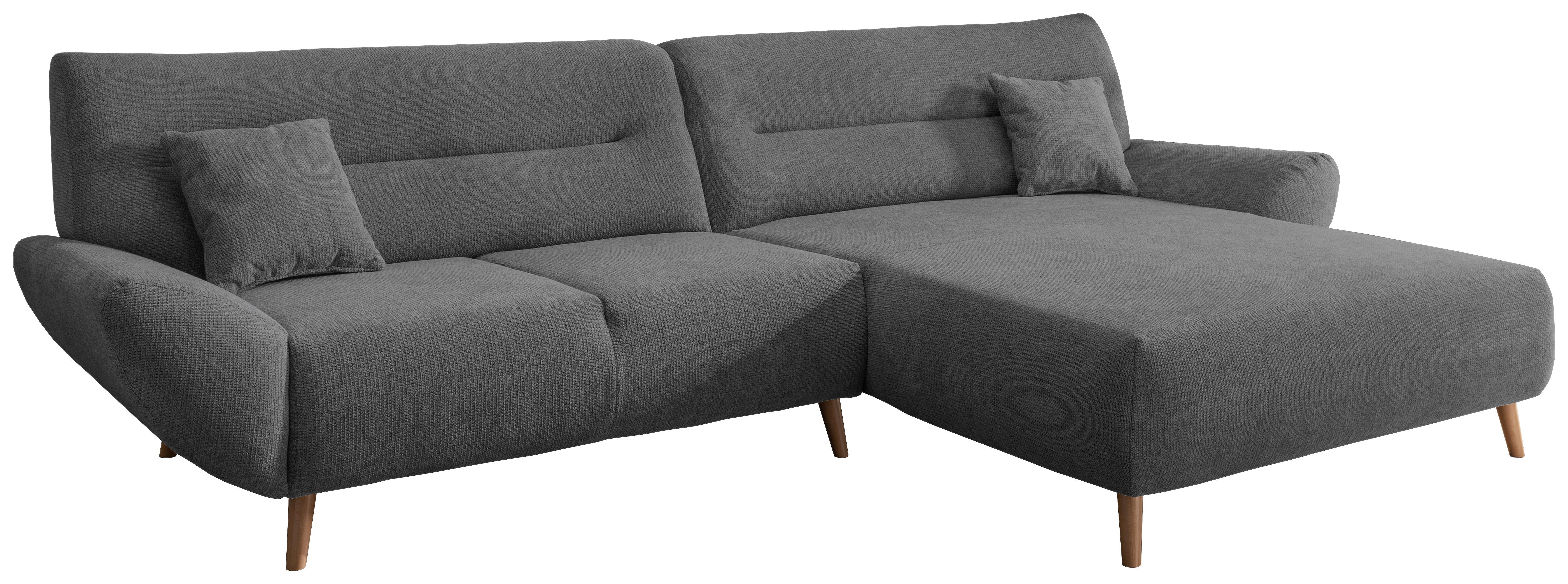 Wohnlandschaft Drago Anthrazit Chenille - Wildeiche/Anthrazit, MODERN, Holz/Textil (290/166cm) - P & B