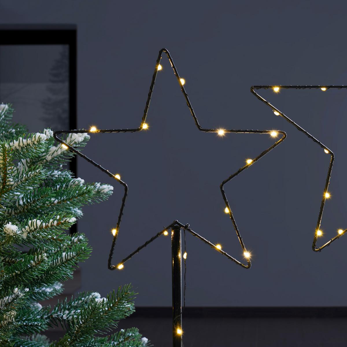 Led-díszlámpa Leonore - fekete, fém (25/75cm) - Premium Living