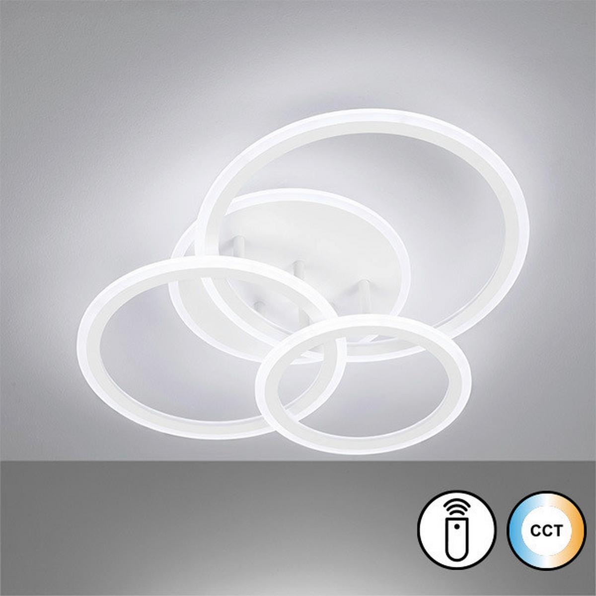 LAMPA SUFITOWA LED 21458 GELDER - biały, Design, tworzywo sztuczne/metal (50,50/60/12cm) - Fischer & Honsel