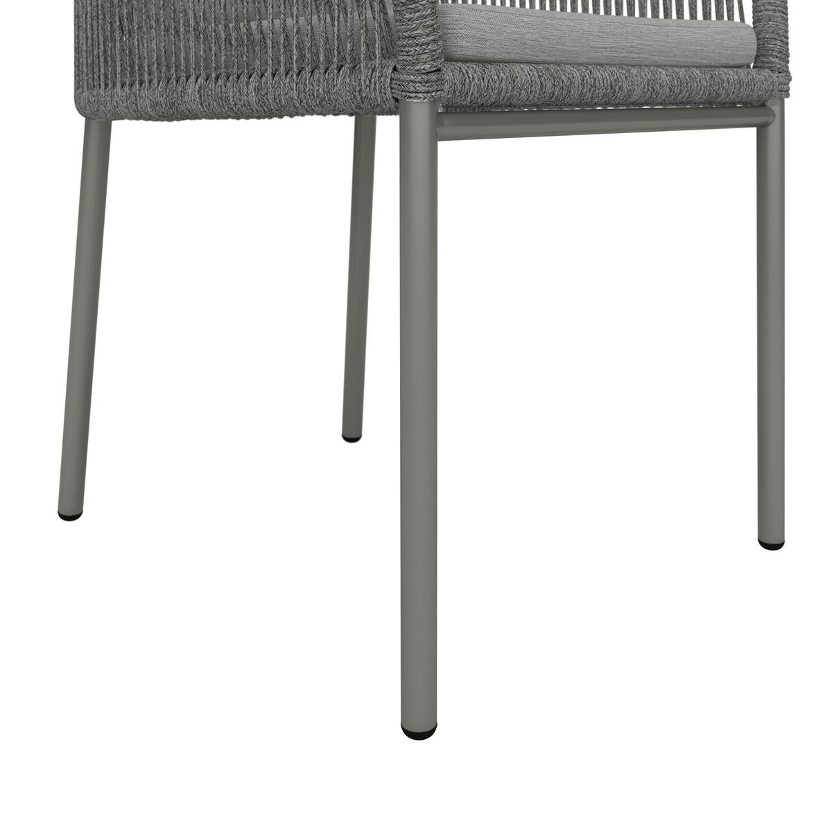 Gartensessel-Set 2-er Set Pepe Hellgrau Metall/Textil - Schwarz/Grau, MODERN, Kunststoff/Metall (55/83/62cm) - Bessagi Garden