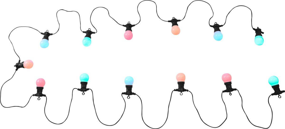 Lichterkette Nirvana in Schwarz max. 0,03 Watt - Opal/Schwarz, Design, Kunststoff (1250/5/11,3cm) - Globo