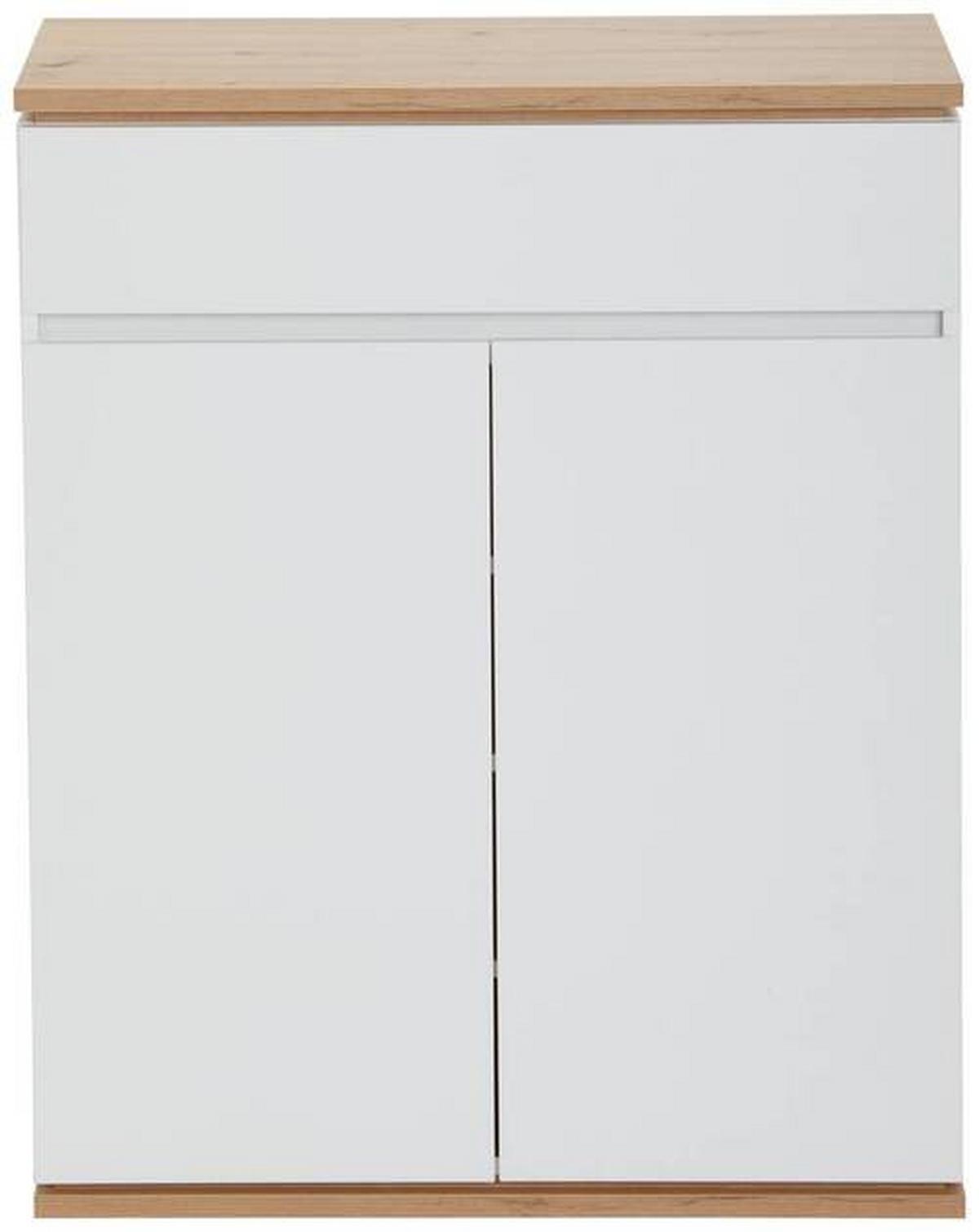 SZAFKA NA BUTY YAMAEL - biały/czarny, Design, materiał drewnopochodny/tworzywo sztuczne (85/106/38cm) - Xora