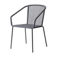 Gartenstuhl Vito - Dunkelgrau/Anthrazit, Natur, Kunststoff/Metall (52/82/60cm) - Gardenson