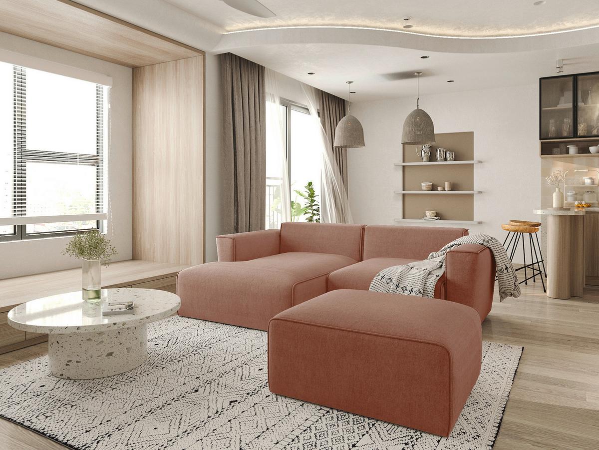 NAROŻNIK BARI - różowy/czarny, Design, tworzywo sztuczne/tkanina (161/234cm) - P & B