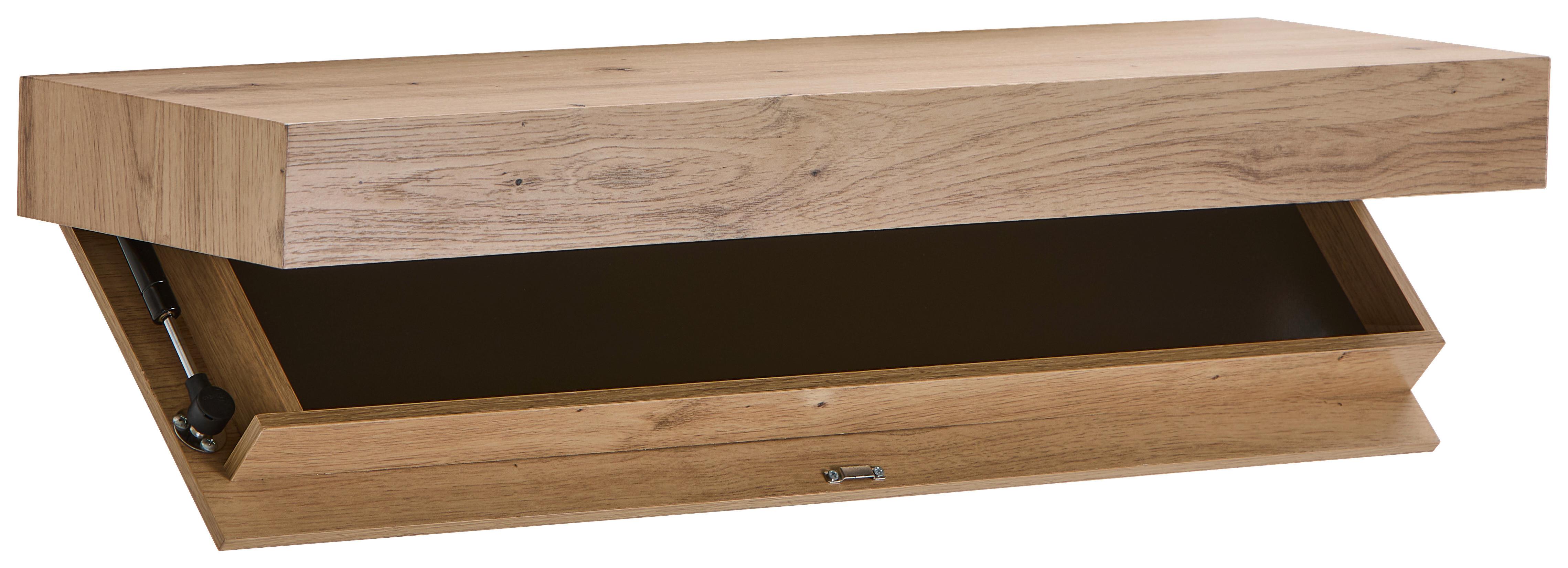 REGAŁ ŚCIENNY SAFE - kolor dębowy, Basics, materiał drewnopochodny (80/7/24cm) - Xora