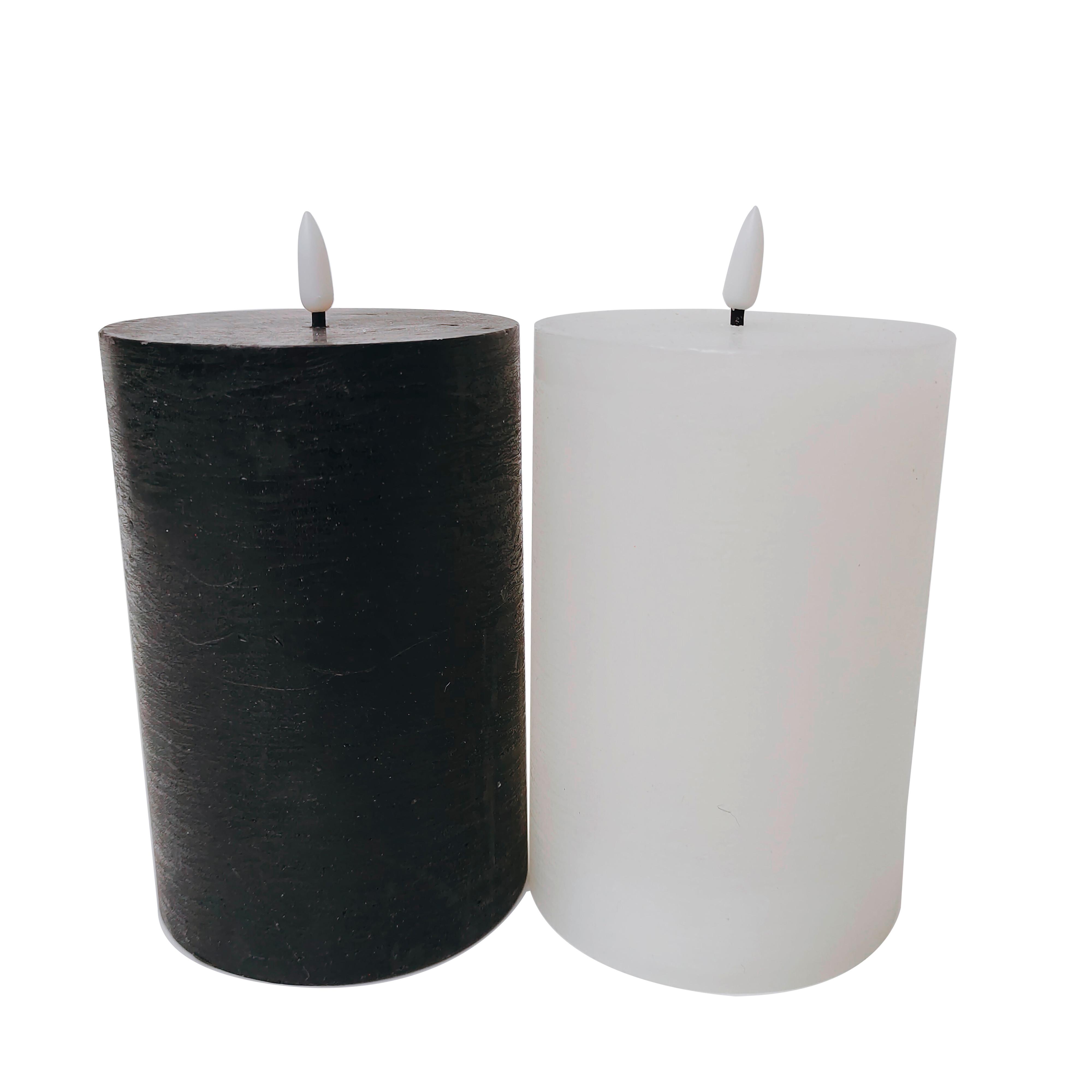 Gyertya Led-del Fendy - fehér, műanyag/természetes anyagok (10/15cm) - Premium Living