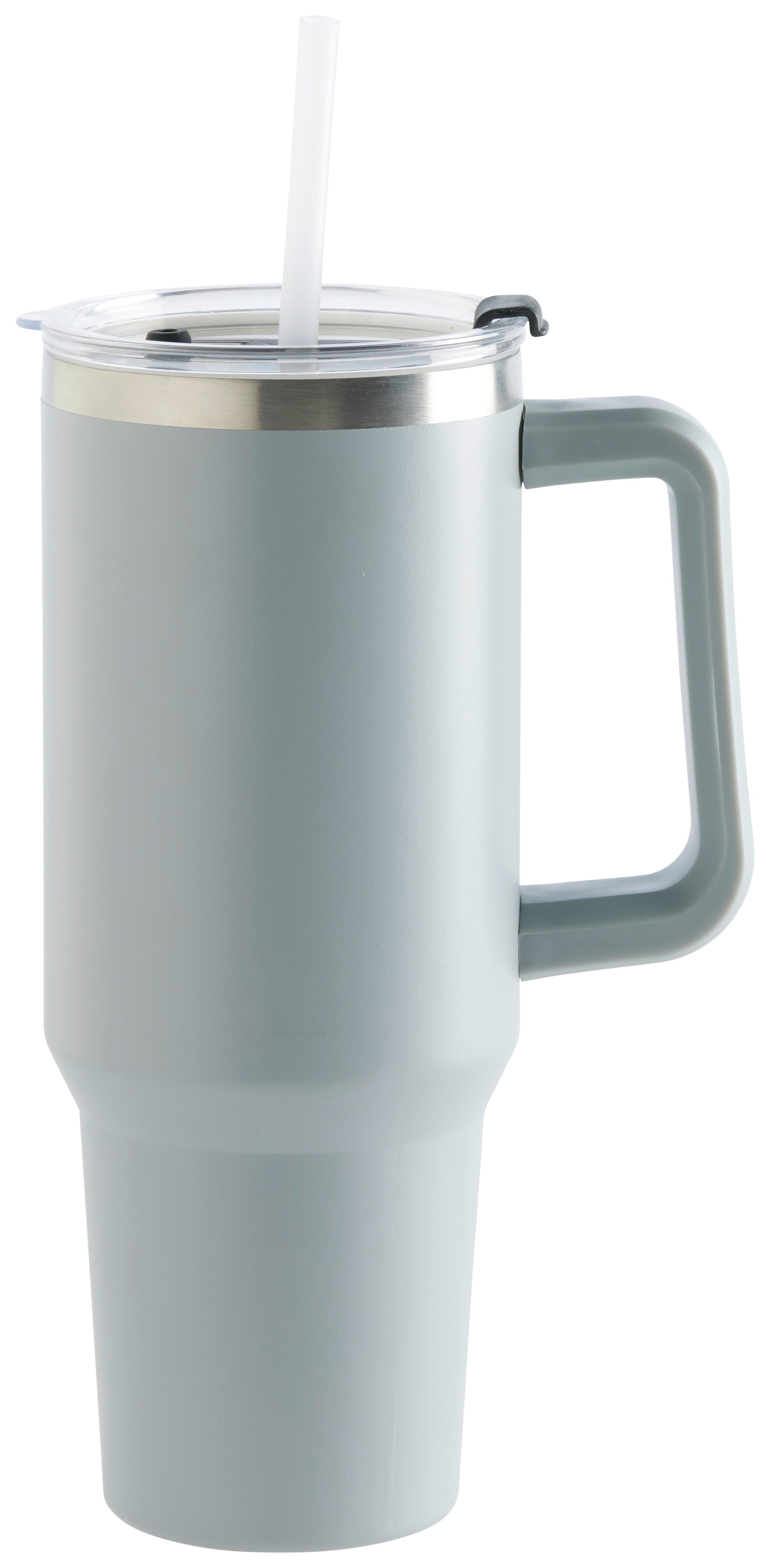 Thermobecher Betty Hellgrau ca. 1,2 l - Hellgrau, MODERN, Kunststoff/Metall (16.5/10/32cm) - Mömax