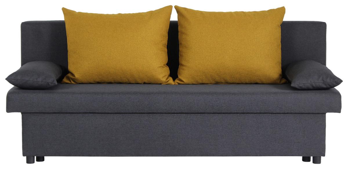 Kanapéágy Neo - sárga/sötétszürke, Basics, műanyag/karton (192/82/82cm) - Based