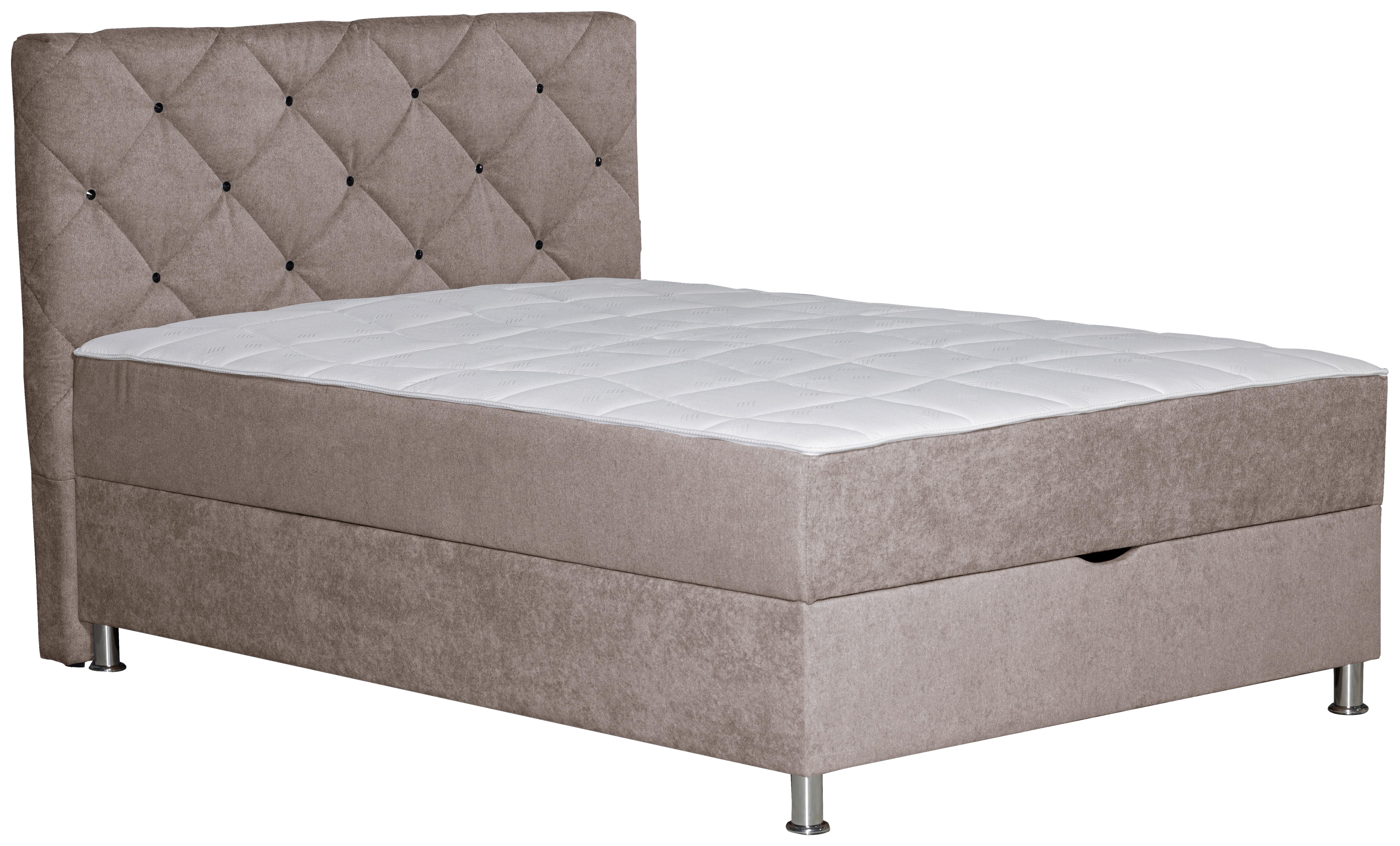 Box Krevet Black Diamond - svijetlo smeđa/boje kroma, Design, tekstil/plastika (120/200cm) - Modern Living