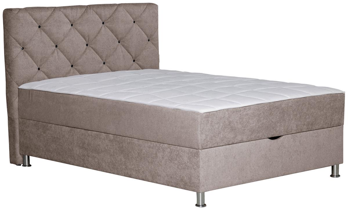 Box Krevet Black Diamond - svijetlo smeđa/boje kroma, Design, tekstil/plastika (120/200cm) - Modern Living
