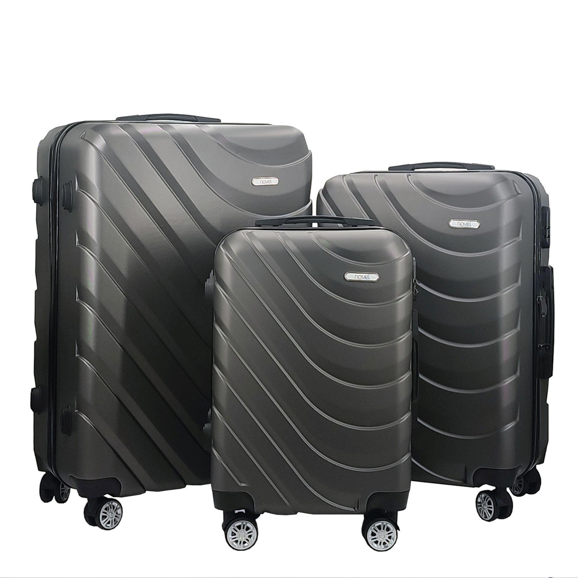 ZESTAW WALIZEK PODRÓŻNYCH LTS-D06.84.3 - ciemnoszary, Konventionell, tworzywo sztuczne/metal - Novel