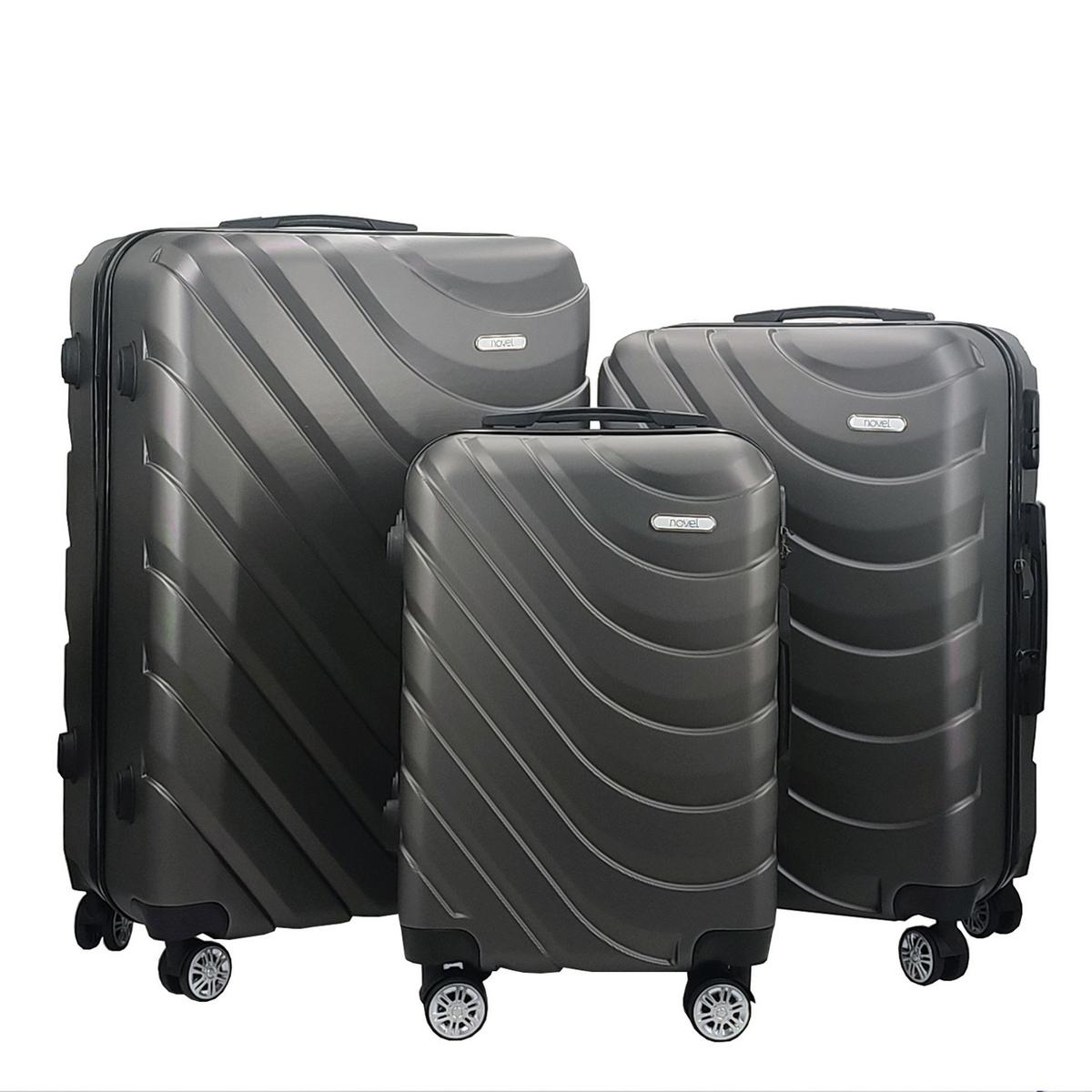 ZESTAW WALIZEK PODRÓŻNYCH LTS-D06.84.3 - ciemnoszary, Konventionell, tworzywo sztuczne/metal - Novel